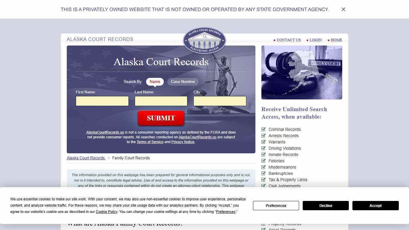 Alaska Family Court Records | AlaskaCourtRecords.us